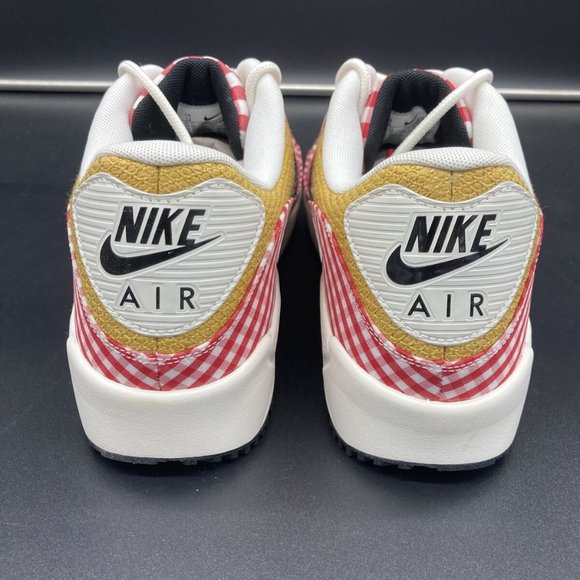 Nike Air Max 90 Golf Shoes NRG Picnic Red Sail Gold Size 11.5 DH5244-600 NEW - Picture 7 of 9